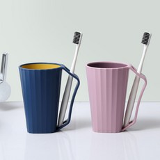 깨지지않는 파스텔 듀얼컬러 거꾸로 양치컵 칫솔꽂이 기본, 네이비, 1개