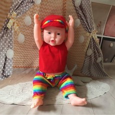 실리콘 아기 인형 교육용 신생아 모형 돌봄 연습 가정 학습용 인형, 음성 기능 없음, 52cm풀글로스남성용(밝은빨간색)