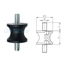 1pcs M4 고무 충격 흡수 장치 방진 다이아프램 15/20/25/30/40mm 사일런트 블록 GVV/GVD 유형 높이, 01 GVV Type, 01 15x15mm  M4, 01   Mainland