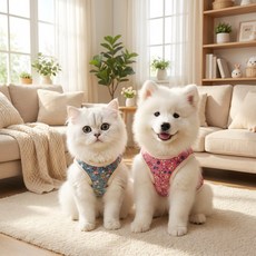 스므후 강아지 고양이 할머니조끼 김장조끼, 1개, 레트로 핑크