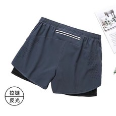 跑步短褲 男 假兩件 輕薄 速乾 透氣 反光 運動短褲 健身 田徑訓練 馬拉松 高彈性 舒適 排汗