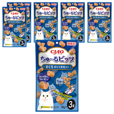 INABA CIAO 啾嚕 夾心肉泥捲, 鮪魚 + 干貝, 36g, 6袋