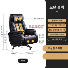 오늘의하루 안마의자 전신 마사지의자 전동 게이밍 사무용, 고정형 팔걸이, 프로페셔널 E 모던 블랙, 강철 받침대