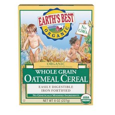 Earth's Best 유기농 통곡물 오트밀 시리얼 226.8g Earth's Best Organic Whole Grain Oatmeal Cereal 8 Ounce, 226g, 1개