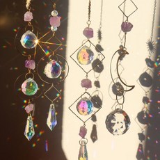 크리스탈 썬캐쳐 홀로그램 프리즘 무지개 빛반사 창문장식 홈카페 인테리어 모빌 자개 아크릴 방꾸미기, A