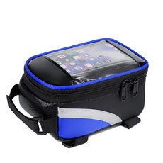 全店低價 自行車包 公路車包 腳踏車包 車把包 通用車包自行車包前樑包山地大容量防水手機橫樑掛包馬鞍騎行車包, 上管包防潑水【送防雨罩】藍色, 1個