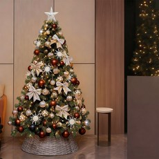 2.1M 金咖聖誕樹 樹裙, 咖色蝴蝶樹【帶燈+裝飾】