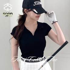 [순이야] S.여성 골프 캐리 골지 카라 반팔티