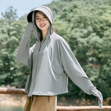 Serlace冰絲防曬衣短款防紫外線抗UV護手保護手指寬鬆春夏薄外套