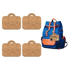 4개 코르크 열쇠고리 미니게시판 세련된 배낭 장식 펜던트 코르크보드 알림판 코르크 메모판 12x11x0.8cm