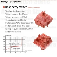 Gateron NuPhy 라즈베리 스위치 공장 윤활 선형 5 핀 46gf 게이머 AULA AJAZZ AK820 용 기계식 키보드, 01 Gateron Raspberry, 05 10 PCS