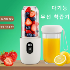 PYHO 휴대용 미니 믹서 다용도 착즙기 대동력 믹서기 전동 소형 착즙기, 흰색