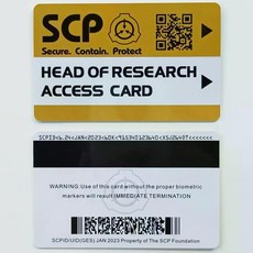 SCP scp 재단 키 만능 카드 1 2 3 4 5 등급, HEAD OF RESEARCH
