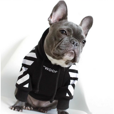 토토NE 프렌치불독옷 중형견옷 3color 기모 후드 티셔츠TO-41, 블랙&화이트
