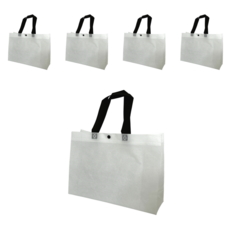똑딱이 부직포 가방 무지 쇼핑백 5p, 1개, 화이트