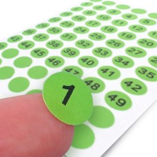 원형 숫자스티커 그린 1~50 번호 스티커 1장 ang+69484vU