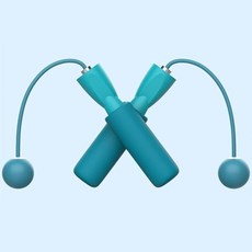 작은 공 줄넘기 남녀공용 피트니스 훈련 및 조절 가능한 줄넘기 1 세트, 파란색, 파란색