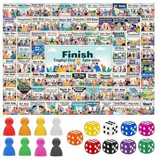 성인용 음료 게임 재사용 가능한 방수 고무 매트 보드 게임이 있는 79 게임 스퀘어 와일드 챌린지 80.9 x 59.9cm(31.5 23.7인치) 대형 사이즈 파티 생일, B