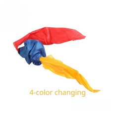 마술 공연 새로운 4 가지 색상 변경 실크 스카프 매직 트릭 학습 소품 무대 어린이를위한 Hanky ​​FunnyToys 수행 238201