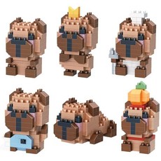 귀여운 동물 카피바라 어린이 아동 장난감 블럭 12개 OC_0401TG