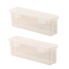 투명 플라스틱 필통 펜슬 케이스, 2개, 소형