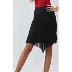 키밍 라틴 댄스복 스커트, M, 블랙