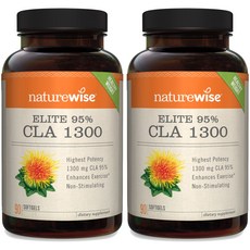 네이쳐와이즈 엘리트 95% CLA 1300mg 소프트젤, 2개, 90정
