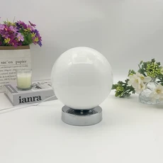유리 에그 타르트 테이블 램프 조도 조절 가능 USB 전원 주변 조명 거실 침실 및 가정 사무실용 침대 옆 램프에, White