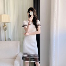 Yellwel 여름 여성용 그물망 조각 원피스 DJP