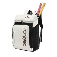 後背包yy雙肩包1408羽毛拍背包新款時尚yy包電腦包網球拍包羽球拍包 yy雙肩後背包 yy3-6支裝羽毛球袋, 1408白黑【送鞋袋】, 1個