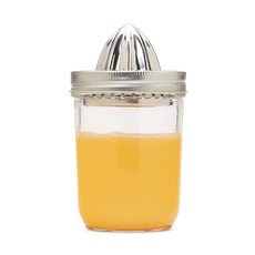 Jarware 감귤 쥬스 착즙 뚜껑 스테인리스 스틸 넓은 입구 메탈릭