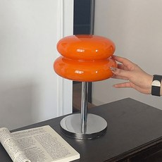 Mayho 마카롱 무드등 모던 미드센츄리 led 방등 3단계 조명조절 수면등 집들이선물, 오렌지