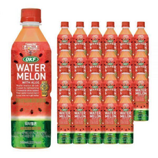 워터멜론 24 수박 알로에 음료수 주스 과일 방부제무첨가 달콤한, 500ml, 1개