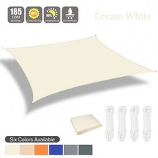 야외 방수 차양막 그늘막 텐트 캠핑 가제보 파티오 캐노피 천막 비가림막 차광막 여름 야외용, 크림 화이트