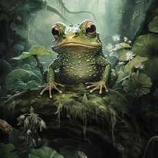 토끼 소박한 너구리 개구리 양 사슴 곰 여우 숲 포스터 페인팅 인쇄 거실 홈 장식, 3. 02