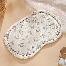 신생아 플랫베개 구토방지 구름쿠션 머리보호 부드러운 낮잠 전용 베개, 장미 토끼 + 면 구름 베개