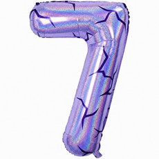 퍼플 넘버 5 호일 풍선 101 6cm 5번째 생일 파티 장식, 7번 - XXL 퍼플 / 7번 - XXL