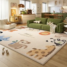 地毯客廳兒童房多巴胺卡通閱讀區早教臥室牀邊嬰兒爬爬墊防水地墊, S波斯絨-快樂總動員