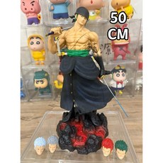 航海王 海賊王 50公分扛刀索隆五頭雕 閻魔劍氣索隆手辦 動漫 模型 擺件 雕像 公仔 禮物, 1個, 1