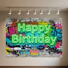 글로우 네온 생일 축하 배경 용품 댄스 카니발 파티 장식 반짝이는 사진 촬영, 01 120x90cm, 02 qmy512-25