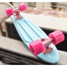 파스텔 스케이트보드 미니 크루저 레트로 보드 완전한 플라스틱 소년 탑승 준비 완료 22 인치, 03 Pastel Blue, 03 Pastel Blue