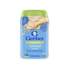 Gerber Baby Cereal Organic 1st Foods Grain & Grow 오트밀 226.8g(8온스) (6팩), 226.8g
