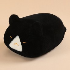 고양이 인형 바디필로우 소녀 선물 생일용 쿠션 애착 침대, 블랙 캔디