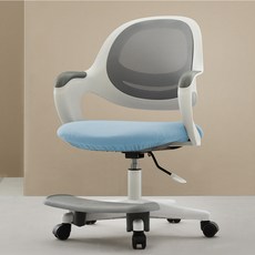 유어체어스 국내생산 띵크 메쉬 어린이 초등학생의자, 발받침+무회전 타입 블루