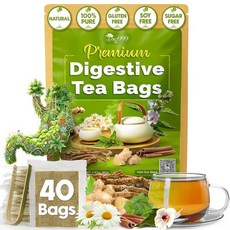 TOG999 프리미엄 티백 20개 슈퍼 모링가 허브 티 잎 스피어민트 생강 레몬 껍질 및 카모마일의 특별한 혼합. 설탕 카페인 없음 글루텐 비건. 184606, 40 Bags