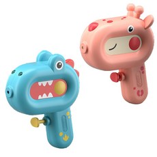 감성팩토리 미니 캐릭터 물총 공룡 기린 오리 물총, 2개, 핑크+블루