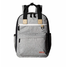 SkipHop 듀오 백팩 헤더 기저귀가방, 그레이 멜란지