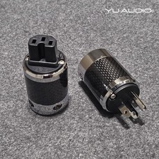 YU AUDIO 電源公母頭套組 美標電源插頭 DIY電源線, 1個, 黑色碳纖維 一套(公+母不散賣), 黑色碳纖維