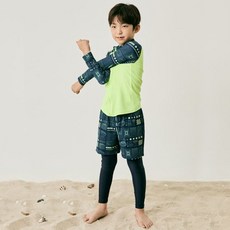 아레나 KIDS 지오 아동 레저 집업 래쉬가드 세트 A4BB1BS04LIM