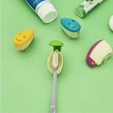 어린이집 유치원 아이용 흡착식 스마일 칫솔캡 5P 칫솔걸이 벽부착형 칫솔통, 1